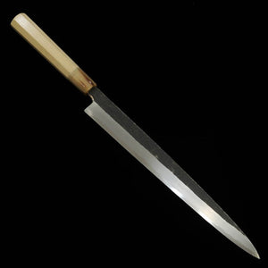 Miura Itadaki, por Yoshikazu Tanaka, acabamento negro, aço Shirogami #2, yanagiba (270/300 mm)