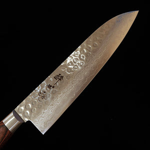 酔心SUISIN 三徳 VG10 鎚目 ダマスカス マホガニー（180mm）
