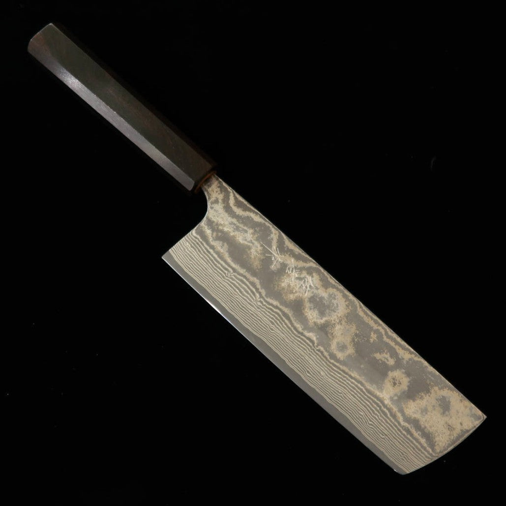 Saji Takeshi SAJI TAKESHI Nakiri VG10 Damasco escurecido Cabo monobloco em ébano (165 mm)