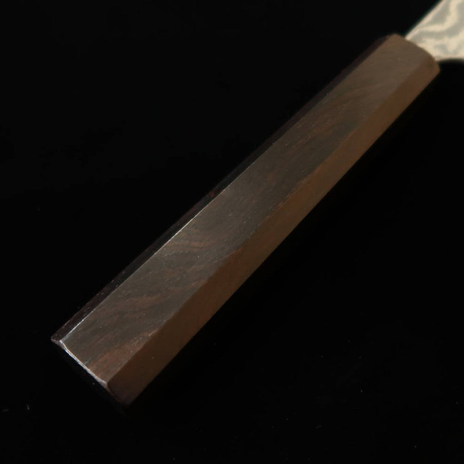 SAJI TAKESHI Nakiri VG10, damasco ennegrecido, mango integral de ébano (165 mm)