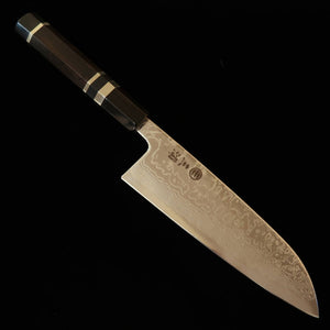 Miura MIURA Santoku SLD Damasco de níquel Polida Cabo em ébano com anel de prata (165 mm)