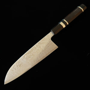 MIURA Santoku SLD, damasco de níquel, pulido, mango de ébano con anillo de plata (165 mm)