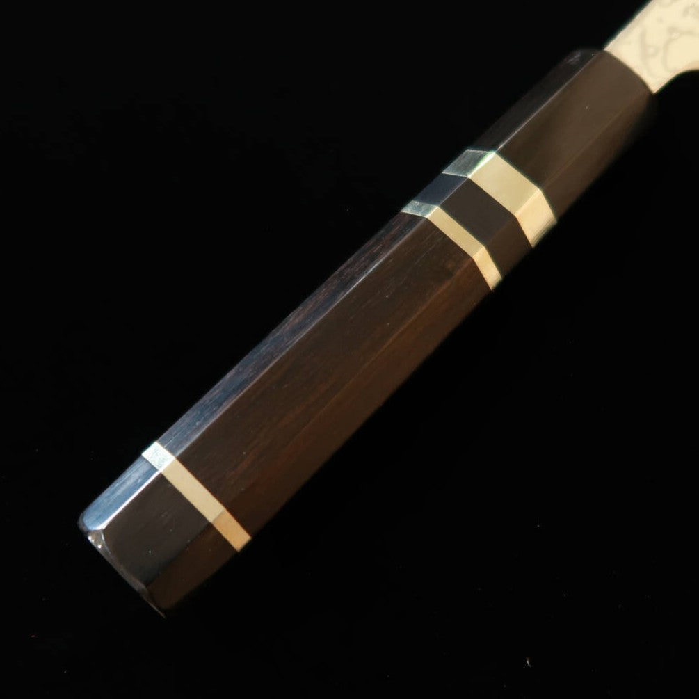 三浦MIURA 三徳 SLD ニッケルダマスカス 磨き 黒檀銀巻柄 （165mm）