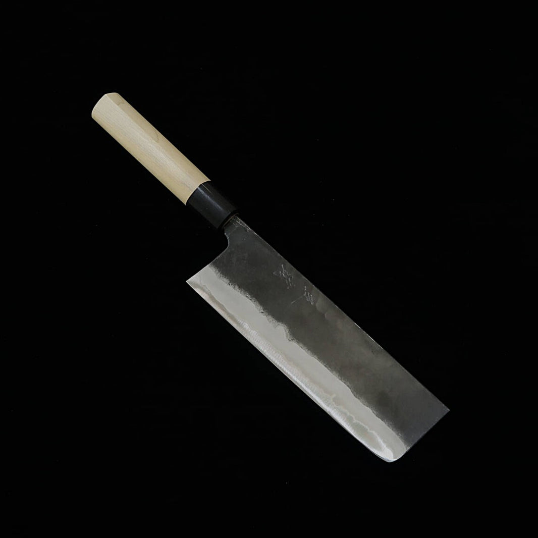 Miura MIURA by Shindo nakiri Aogami nº2 acabado negro, mango de magnolia con virola de cuerno de búfalo tipo castaña (165 mm)