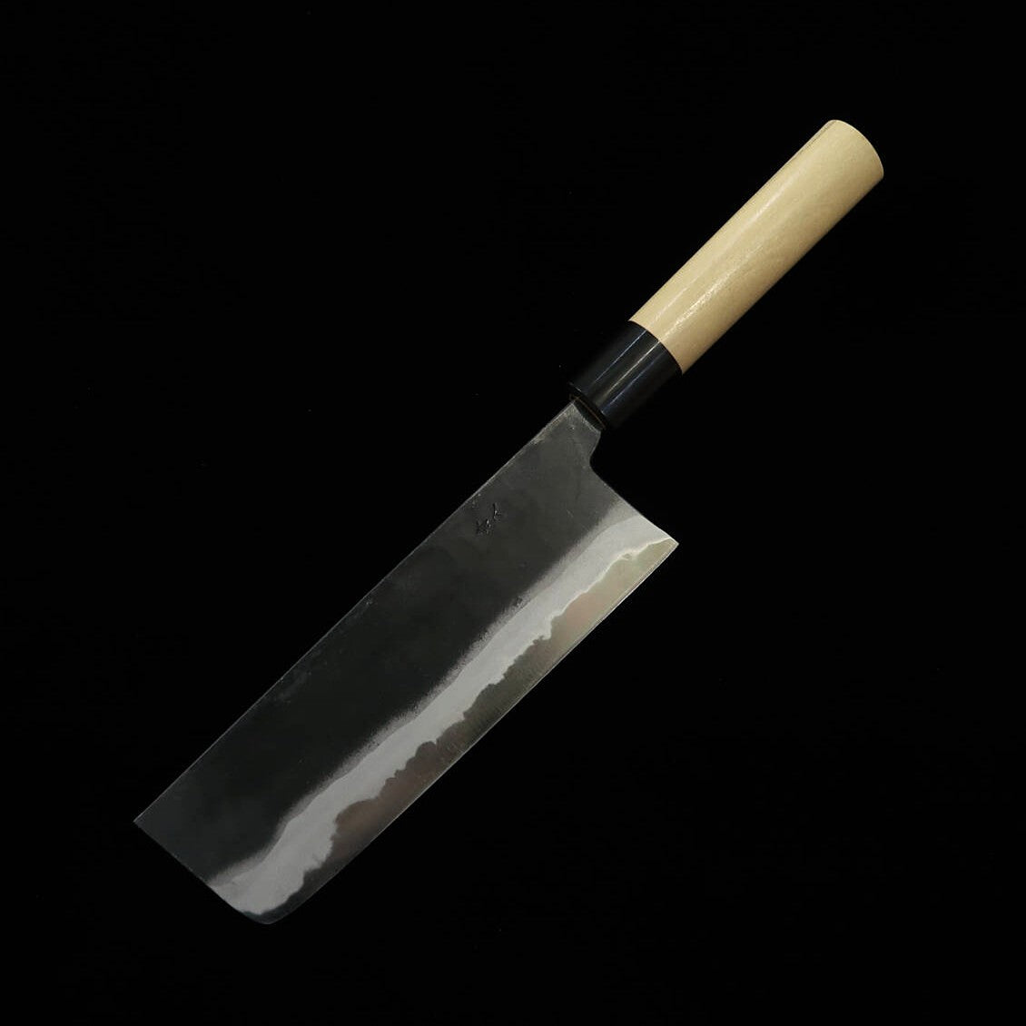 MIURA par Shindo – Nakiri, acier Aogami n°2, finition noire, manche en bois de magnolia et corne de buffle (165mm)