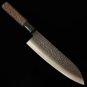 Miura MIURA Santoku VG10 preto oxidado, Damasco martelado, cabo octogonal em wengué (180 mm)