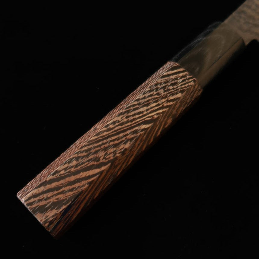 三浦 MIURA 三徳 VG10 黒染 槌目ダマスカス ウェンジ八角柄（180mm）