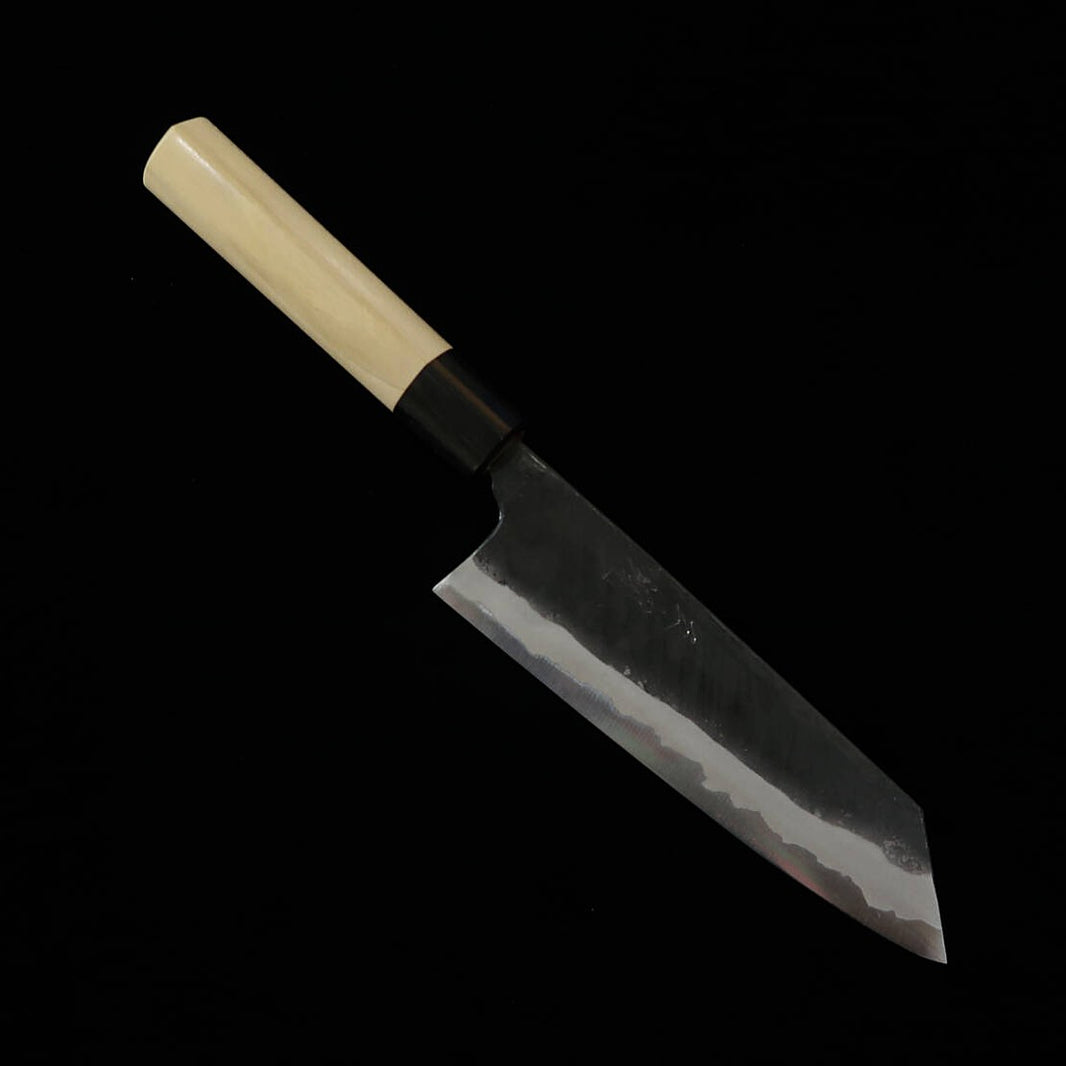 Miura MIURA by Shindo, bunka, acero Aogami nº2, acabado negro, mango de magnolia tipo castaña con virola de cuerno de búfalo (165 mm)