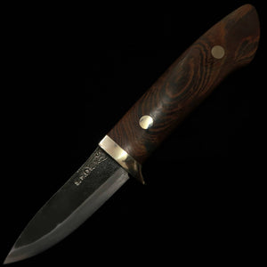 TAKEDA Forja a mano Bitchū Moriyama Masasaku Cuchillo de funda (sheath knife) Murasaki Tagayasan