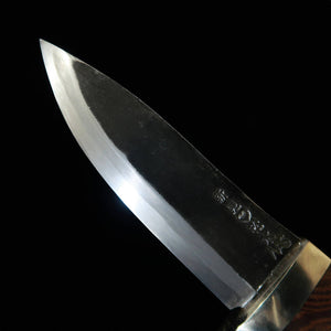 TAKEDA Forja a mano Bitchū Moriyama Masasaku Cuchillo de funda (sheath knife) Murasaki Tagayasan