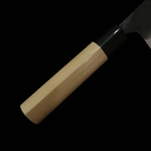 MIURA by Shindo Santoku, Aogami nº2, forja preta, cabo de magnólia e búfalo, formato de castanha (165mm)