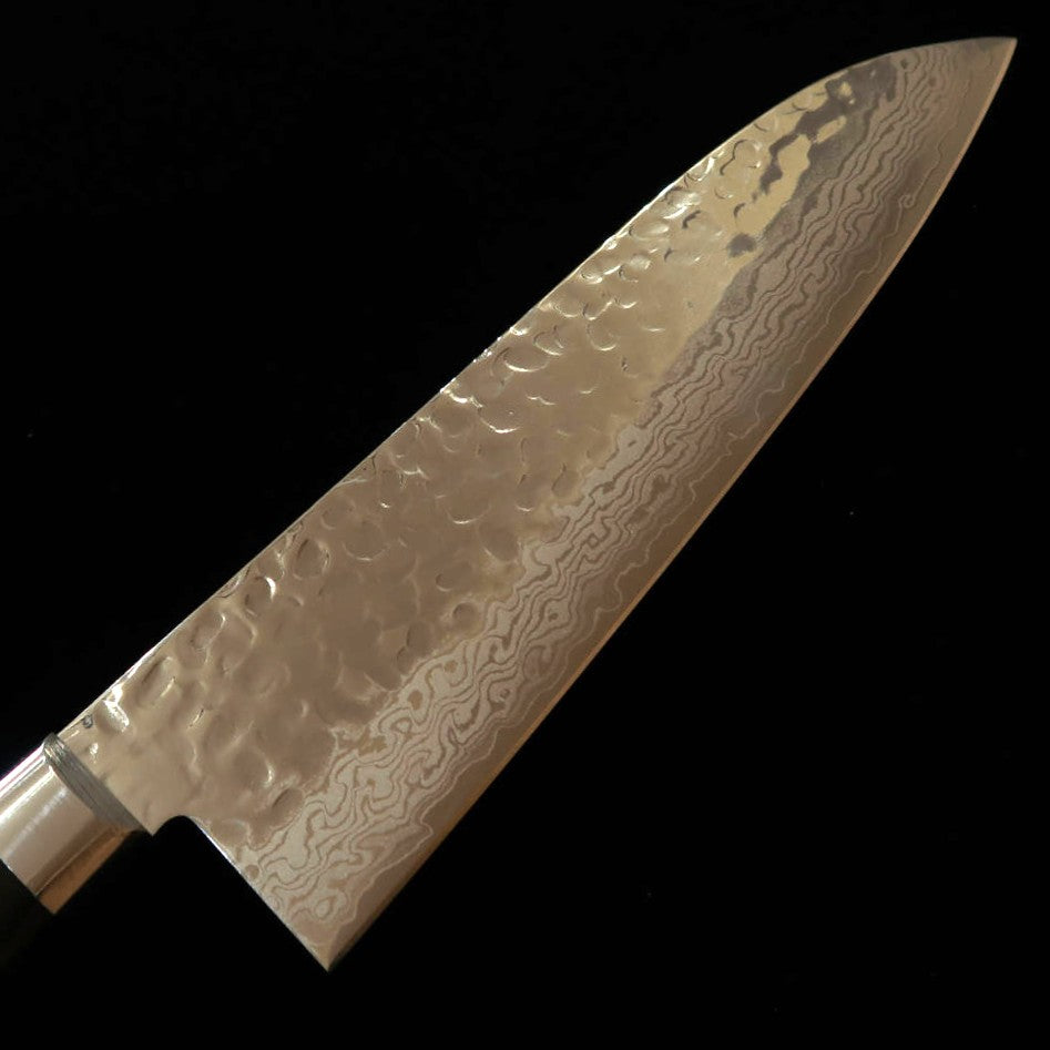 虎徹 KOTETSU 三徳 VG10 鎚目ダマスカス 黒合板柄（180mm）