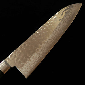 虎徹 KOTETSU 三徳 VG10 鎚目ダマスカス 黒合板柄（180mm）