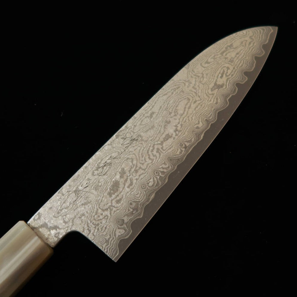 Faca Santoku Sakai Kikumori Seihun Series VG10 com Cabo de Ébano e Chifre de Búfalo (180mm)
