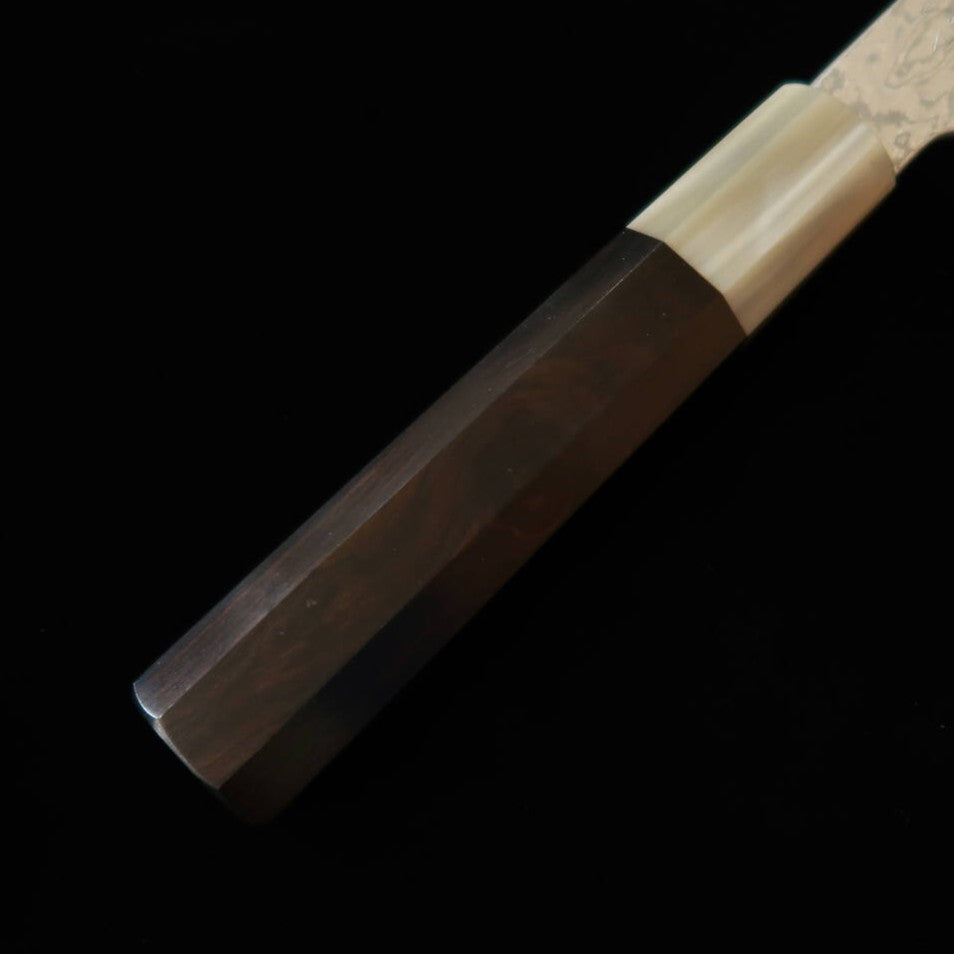 Faca Santoku Sakai Kikumori Seihun Series VG10 com Cabo de Ébano e Chifre de Búfalo (180mm)