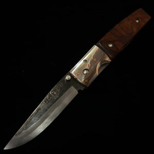 TAKEDA HAMONO Takeda, forja manual Bitchu, navaja plegable liner lock de Fumio Inagaki, mango de ironwood