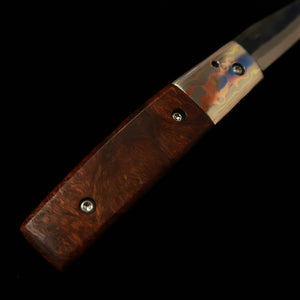 TAKEDA HAMONO Takeda, forja manual Bitchu, navaja plegable liner lock de Fumio Inagaki, mango de ironwood