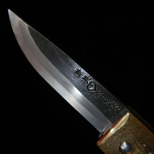 Cuchillo plegable tipo Bitchu TAKEDA Forjado a mano por Fumio Inagaki, mango de marfil de mamut 
