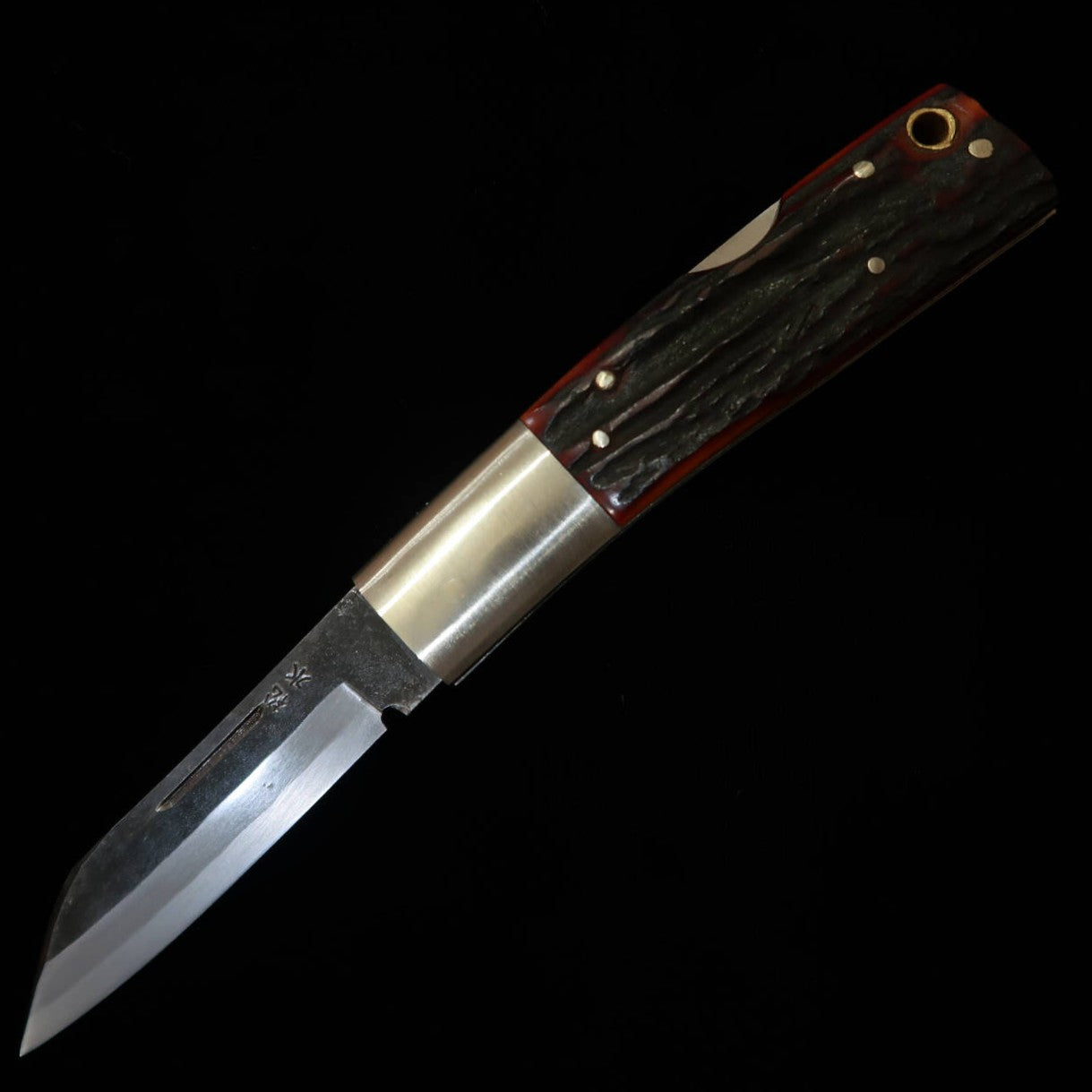 TAKEDA Cutelaria Bitchu Forja Manual por Fumio Inagaki Faca Dobrável Back Lock Stag