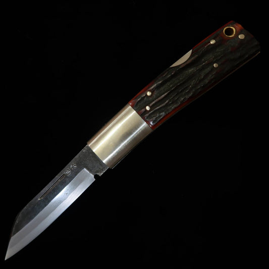 TAKEDA Cutelaria Bitchu Forja Manual por Fumio Inagaki Faca Dobrável Back Lock Stag