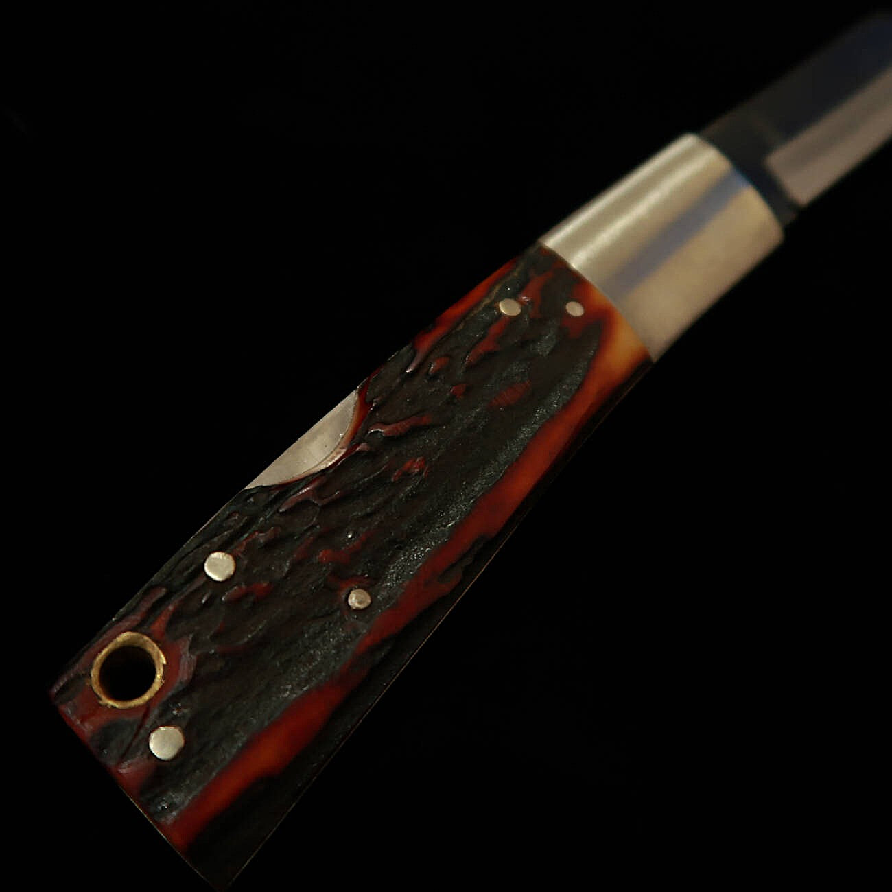 TAKEDA Cutelaria Bitchu Forja Manual por Fumio Inagaki Faca Dobrável Back Lock Stag