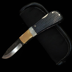 TAKEDA Couteau artisanal de Bitchu Inagaki Fumio Backlock Folder Perle/Nid d’abeille