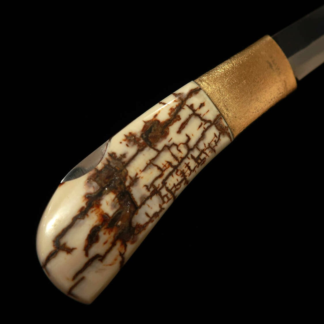 Takeda Cutelaria - Forja artesanal de Bitchu por Fumio Inagaki - Canivete com trava traseira, Mammoth White