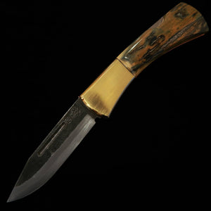 TAKEDA Cutlerie – Forgeron artisanal de Bitchū, œuvre de Fumio Inagaki – Couteau pliant à verrouillage arrière, Mammouth
