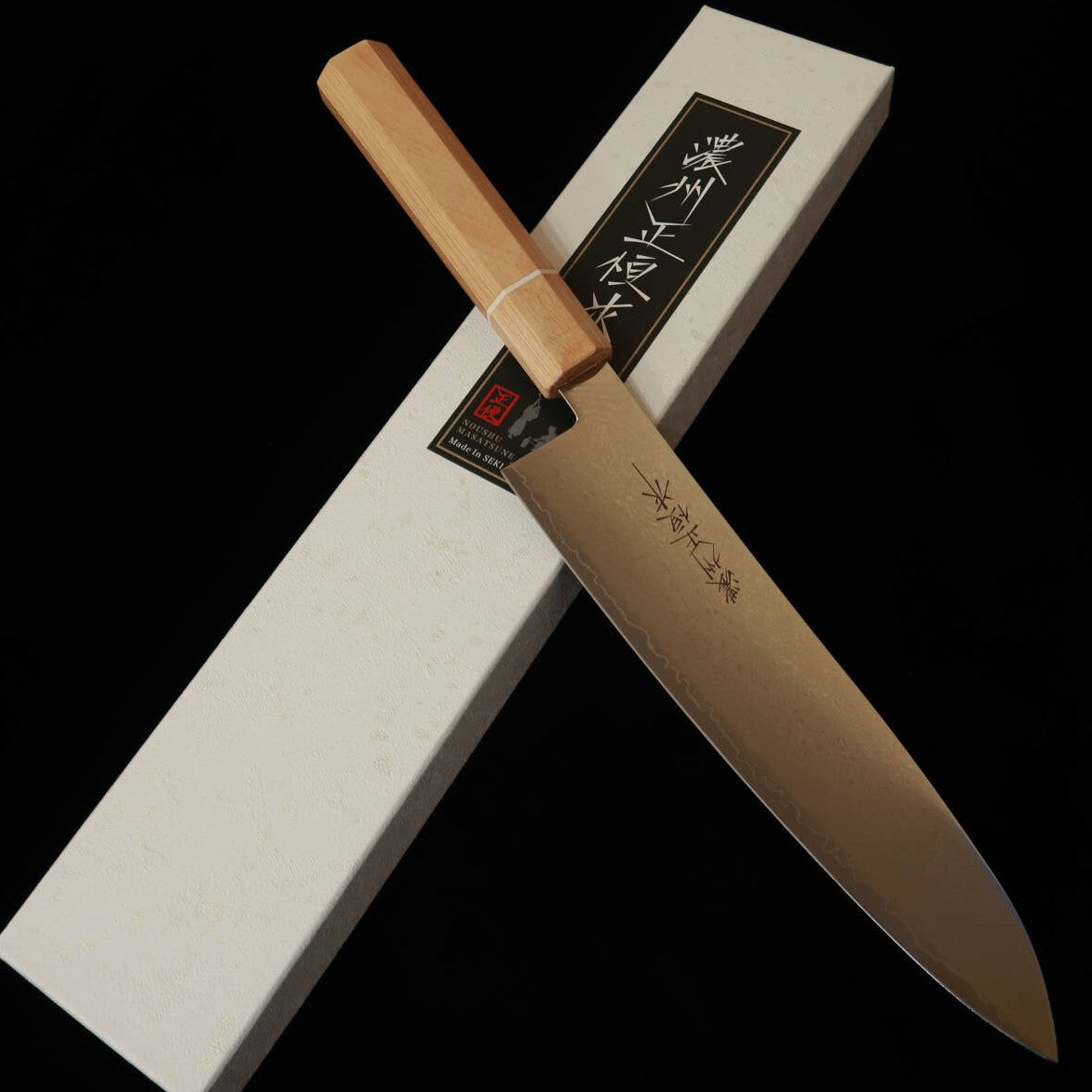 V.ROAD  濃州正恒作 Nosyu Masatsune  牛刀 VG10 全面ダマスカス 積層強化合板柄 白×白（210mm）