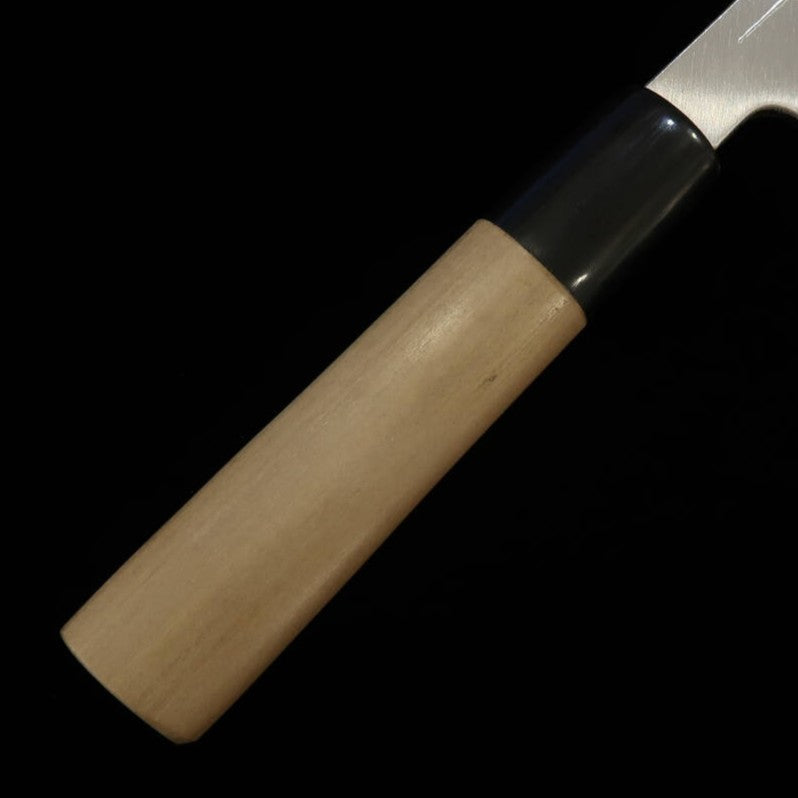 MIURA biselador acero japonés, mango redondo de magnolia con virola de cuerno de búfalo (60-135 mm)