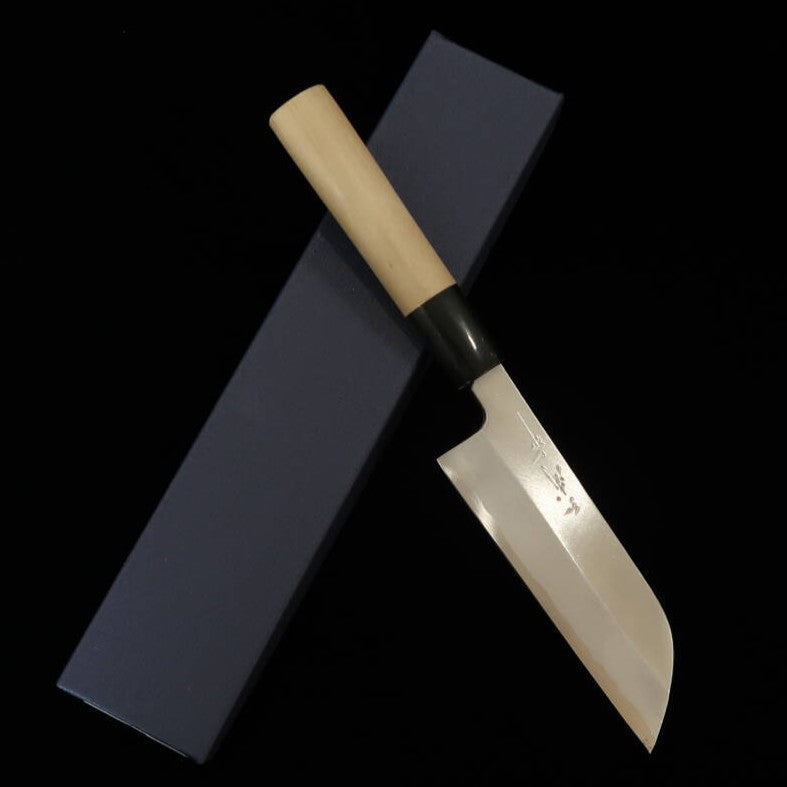 Miura MIURA Chanfrein, acier japonais, manche rond en magnolia et corne de buffle (105/130 mm)