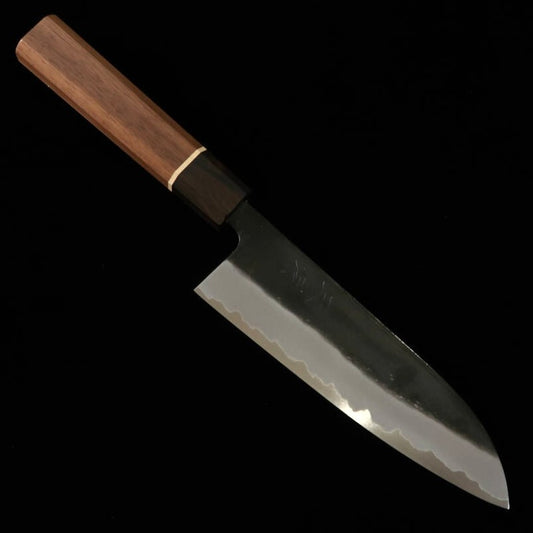 三浦MIURA 三徳 村雨 青紙二号 黒打ち 胡桃八角柄（165mm）