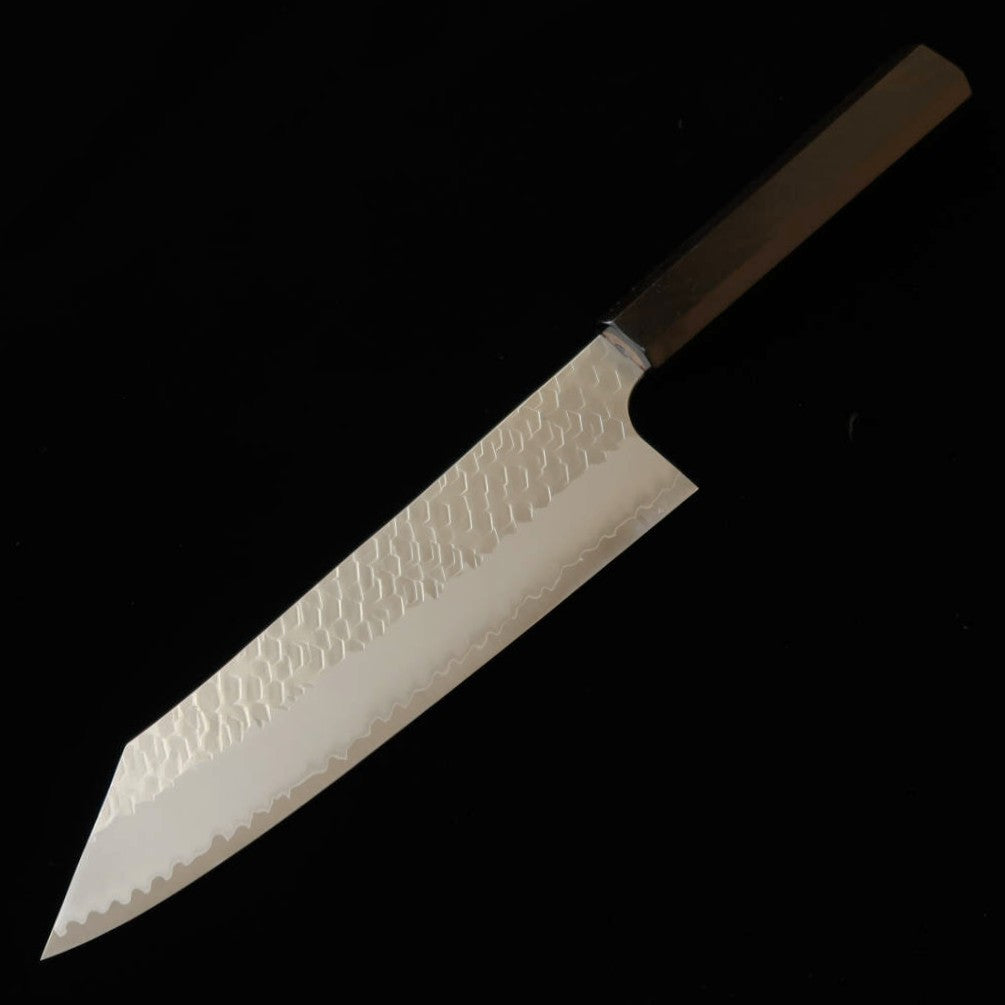 Nigara Hamono – SG2, poli martelé, gyuto kiritsuke, manche monobloc en ébène (210 mm)