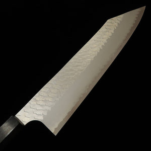 Nigara Hamono – SG2, poli martelé, gyuto kiritsuke, manche monobloc en ébène (210 mm)