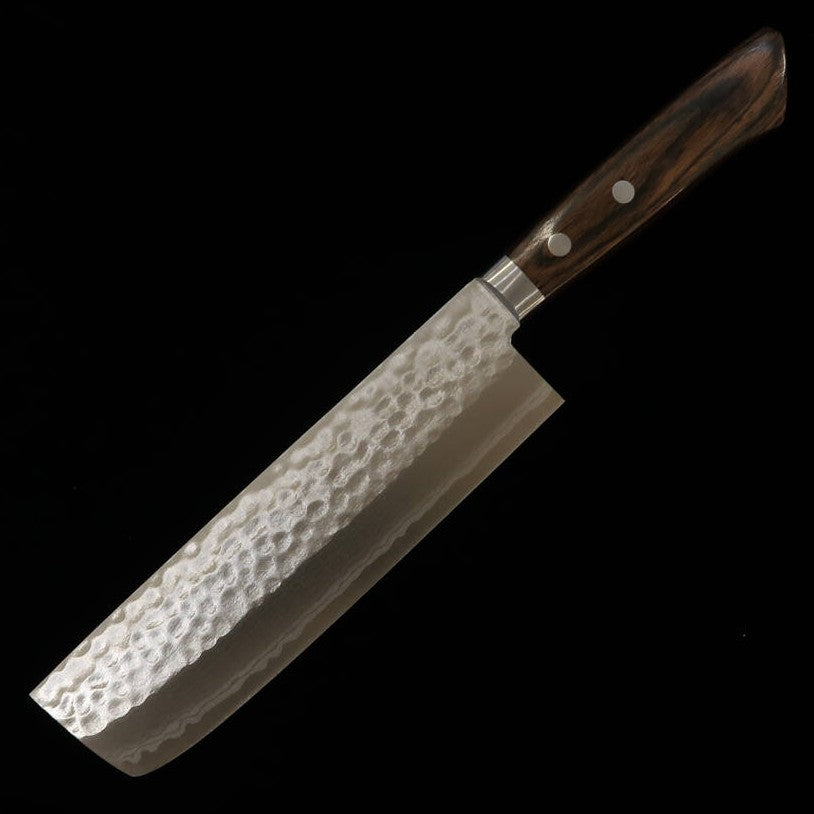 MIURA Kokuryu Nakiri, VG10 Damascus with Brown Ash Handle (170mm)