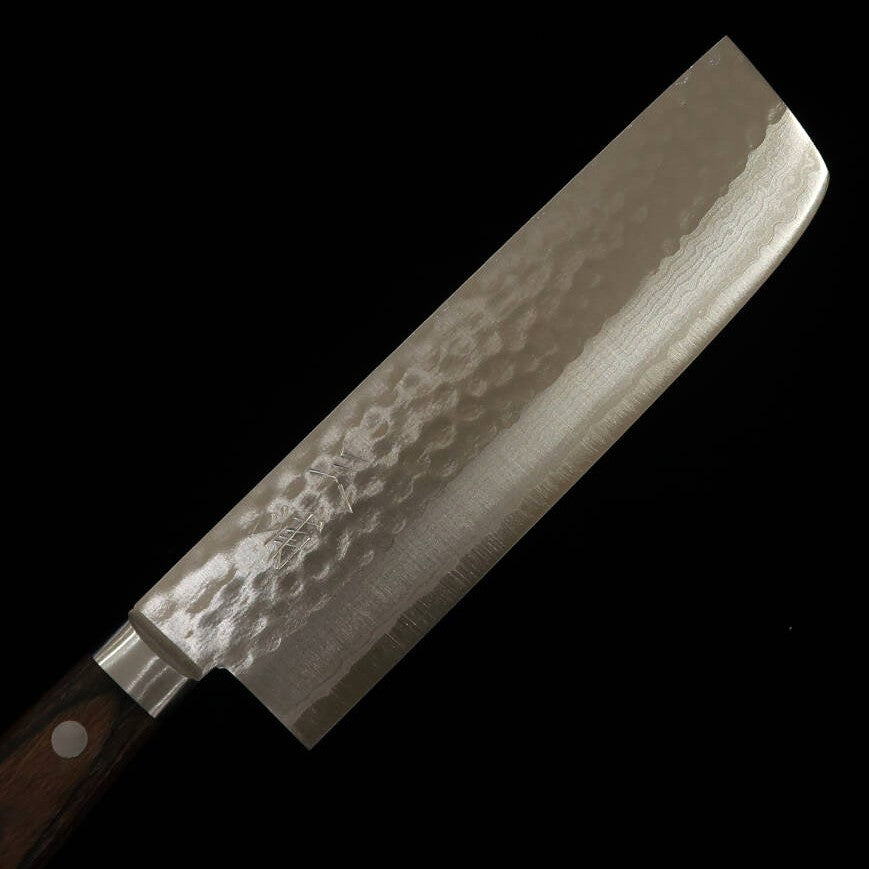 MIURA Kokuryu Nakiri, VG10 Damascus with Brown Ash Handle (170mm)