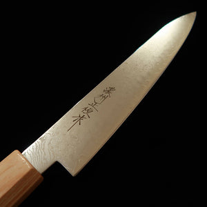 V.ROAD  濃州正恒作 Nosyu Masatsune ペティ VG10 全面ダマスカス 積層強化合板柄 白×白（150mm）