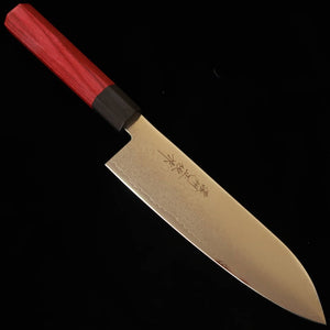 V.ROAD  濃州正恒作 Nosyu Masatsune 三徳 VG10 全面ダマスカス 積層強化合板柄 赤×黒（180mm）