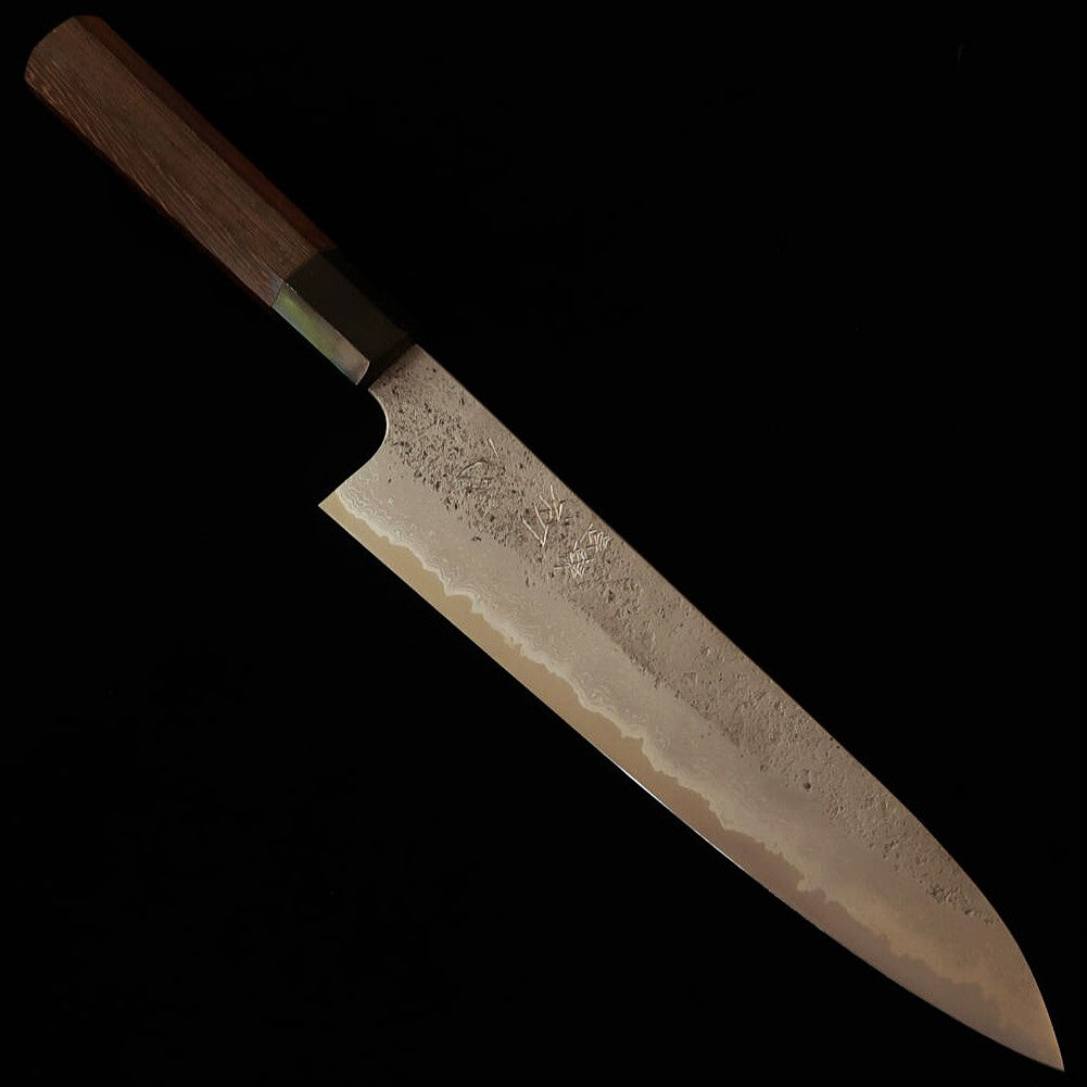 HATSUKOKORO Ryusui Acero azul nº2 Nashiji Damasco Gyuto mango de wengué (240mm)
