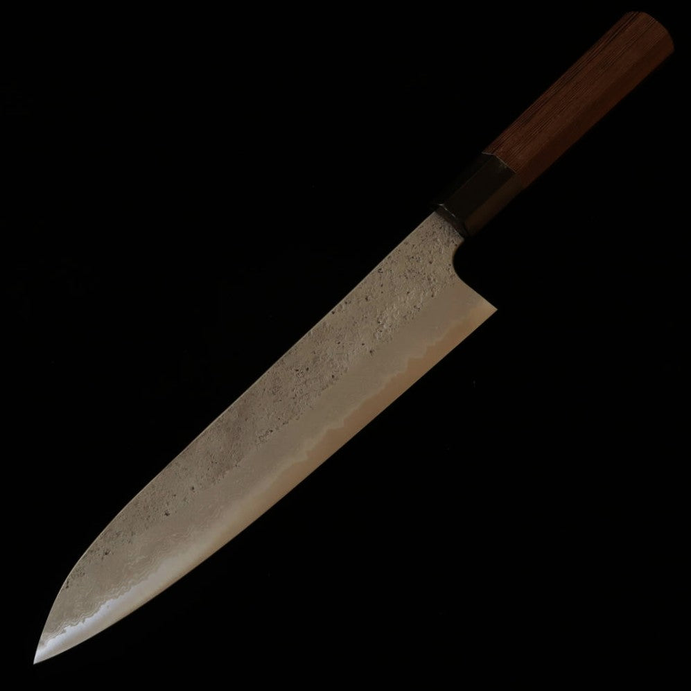 HATSUKOKORO Ryusui Acero azul nº2 Nashiji Damasco Gyuto mango de wengué (240mm)