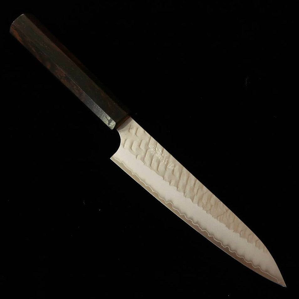 二唐刃物鍛錬所 NIGARA ペティ SG2 磨き 槌目 黒檀一体型柄 （150mm）