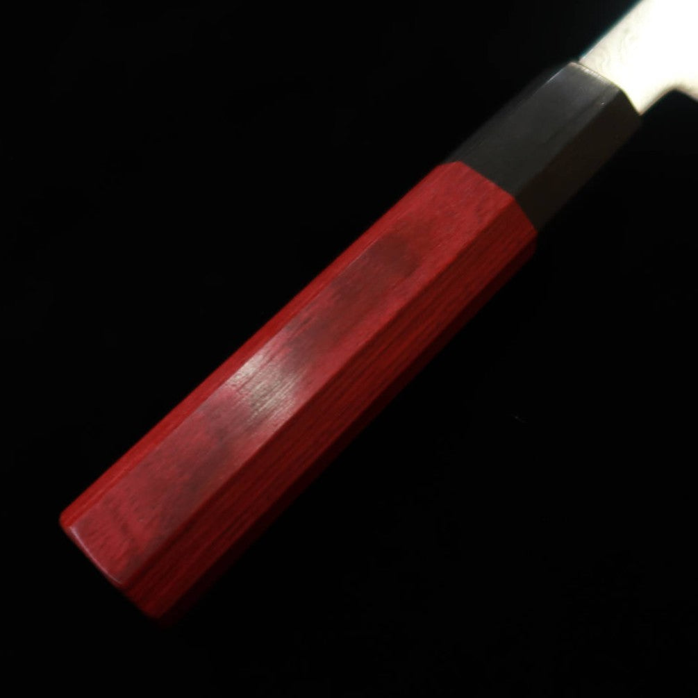 V.ROAD  濃州正恒作 Nosyu Masatsune ペティ VG10 全面ダマスカス 積層強化合板柄 赤×黒（150mm）