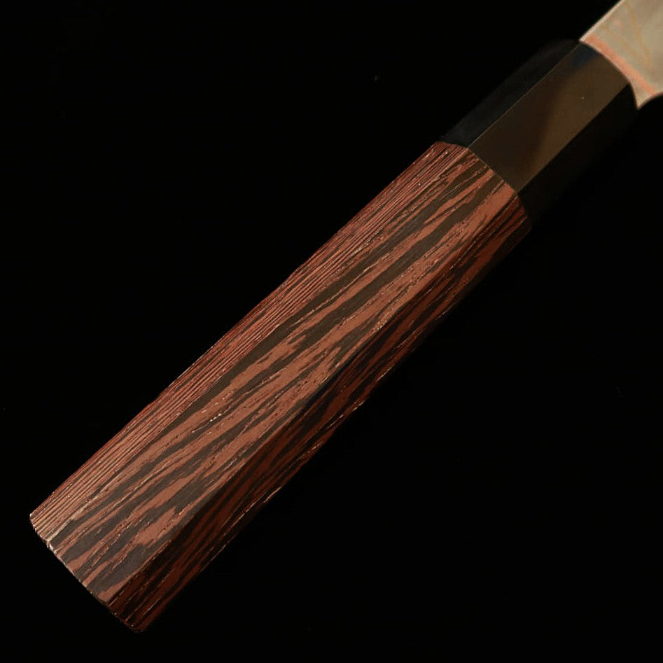 初心 HATSUKOKORO 彩り 青紙二号 有色ダマスカス 黒染め 牛刀 ウェンジ柄 (240mm)