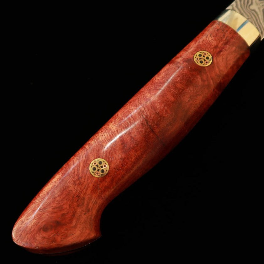 Nigara Cutelaria - Nakiri SG2 com padrão escuro, Damasco, cabo de madeira de carvalho (180mm)