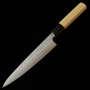 MIURA – Petty AUS10, damas mat martelé, manche octogonal en magnolia et corne de buffle (150 mm)