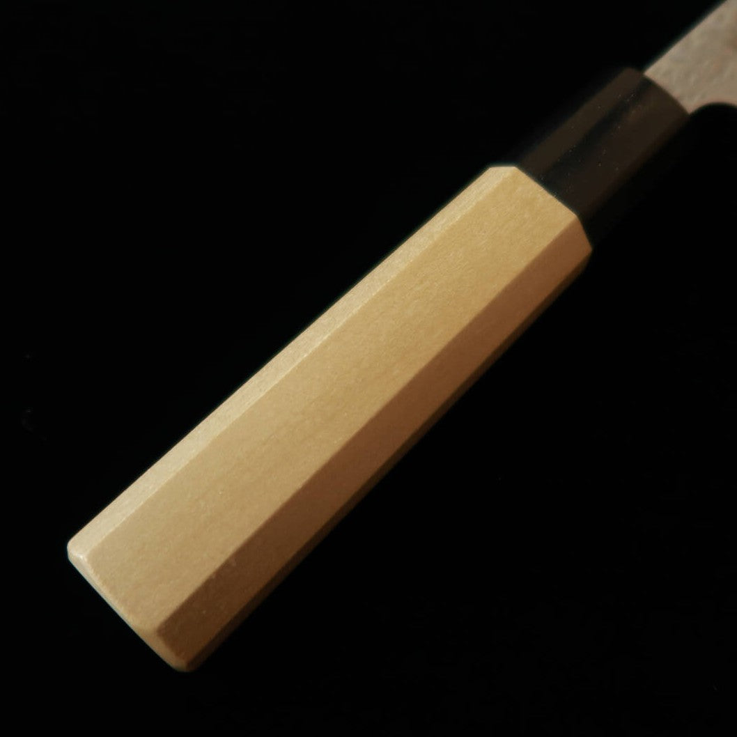 MIURA – Petty AUS10, damas mat martelé, manche octogonal en magnolia et corne de buffle (150 mm)