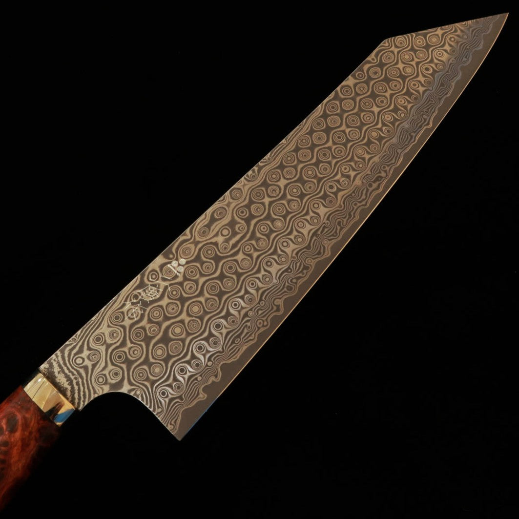 Nigara Hamono Nigara SG2 Padrão Escuro Kiritsuke Gyuto Cabo de Burl de Carvalho (240mm)
