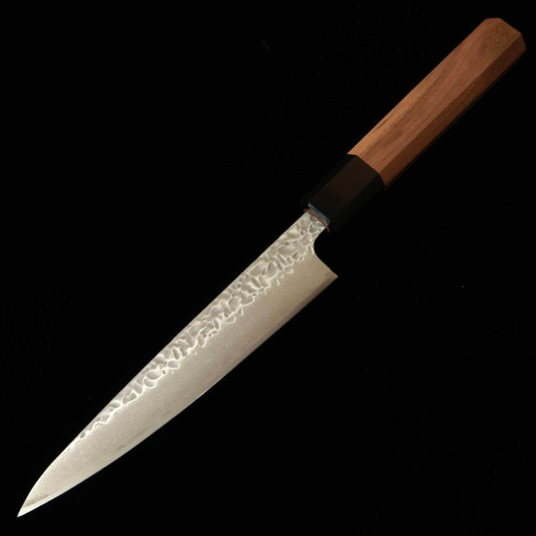 三浦MIURA ペティ AUS10 鎚目 ダマスカス  ウォールナット八角柄（150mm）