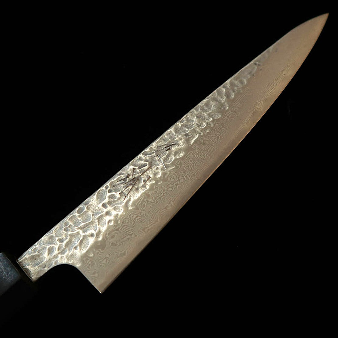 三浦MIURA ペティ AUS10 鎚目 ダマスカス  ウォールナット八角柄（150mm）