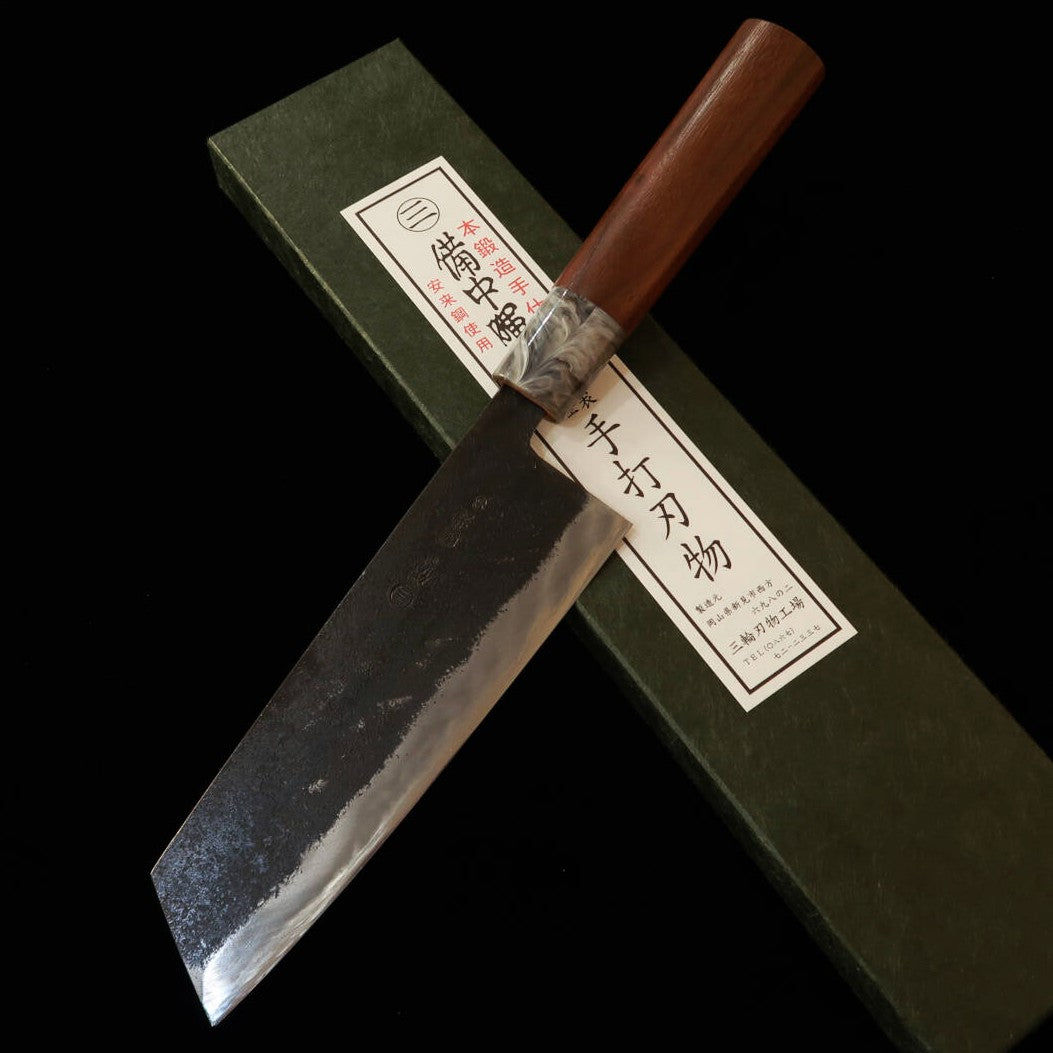 MIWAHAMONO Nakiri type Bunka Aogami No.1 manche en châtaignier (170 mm)